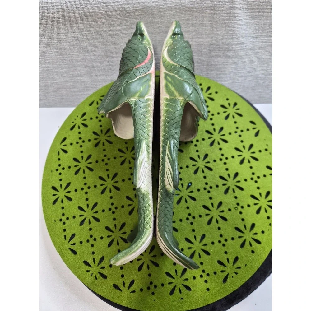 Novelty Bass Fish Rubber Sandals Mens 10-10.5 M Green Slip Resistant Waterproof